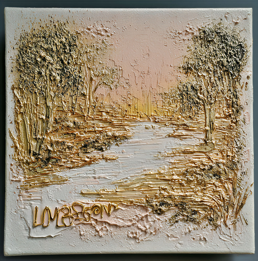 Élodie Marceau - River of Gold Between Us - 10X10" Acrylic on Canvas