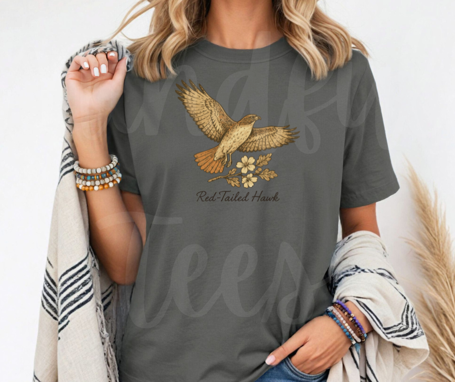 "Red-Tailed Hawk" Birdwatching Design Birds and Nature Inspired Unisex heavyweight t-shirt