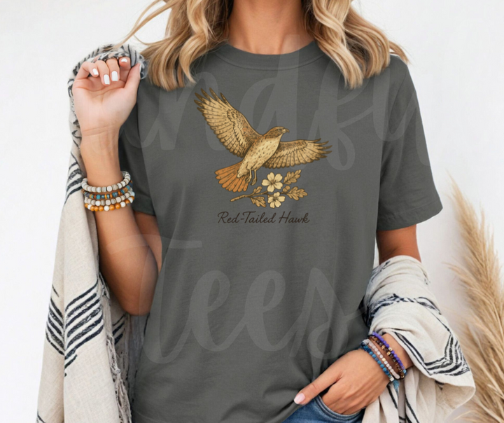 "Red-Tailed Hawk" Birdwatching Design Birds and Nature Inspired Unisex heavyweight t-shirt