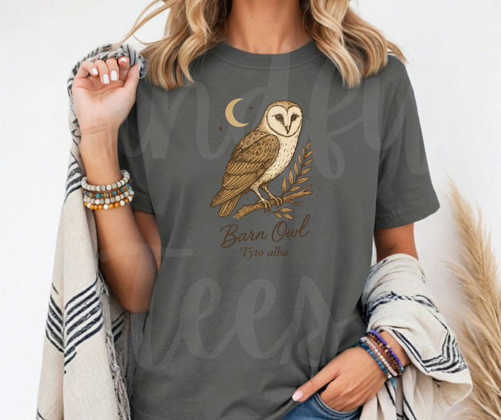 "Barn Owl" Birdwatching Design Birds and Nature Inspired Unisex heavyweight t-shirt