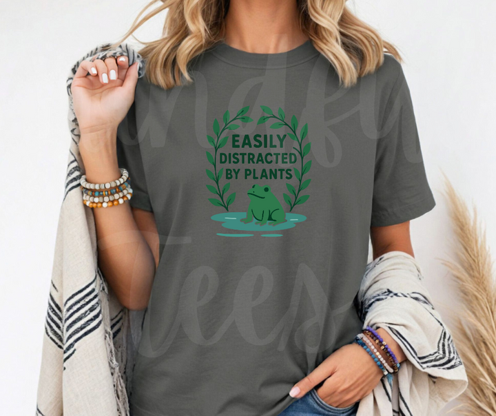 "Easily Distracted" Funny Plant Lover Tee Design Unisex heavyweight t-shirt