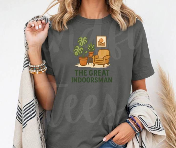 "The Great Indoorsman" Funny Plant Lover Tee Design Unisex heavyweight t-shirt