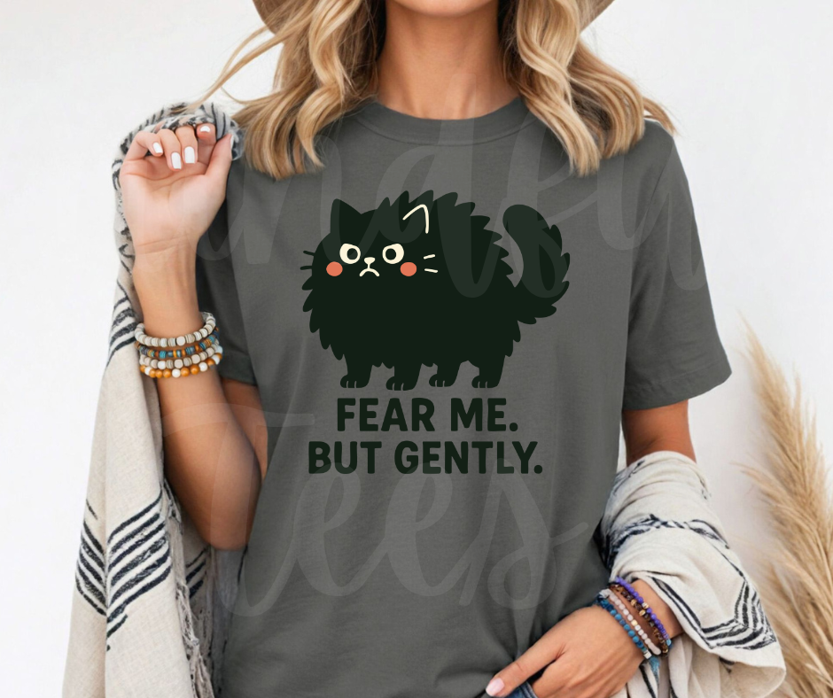 "Fear Me" Sarcastic Cat Design Unisex heavyweight t-shirt