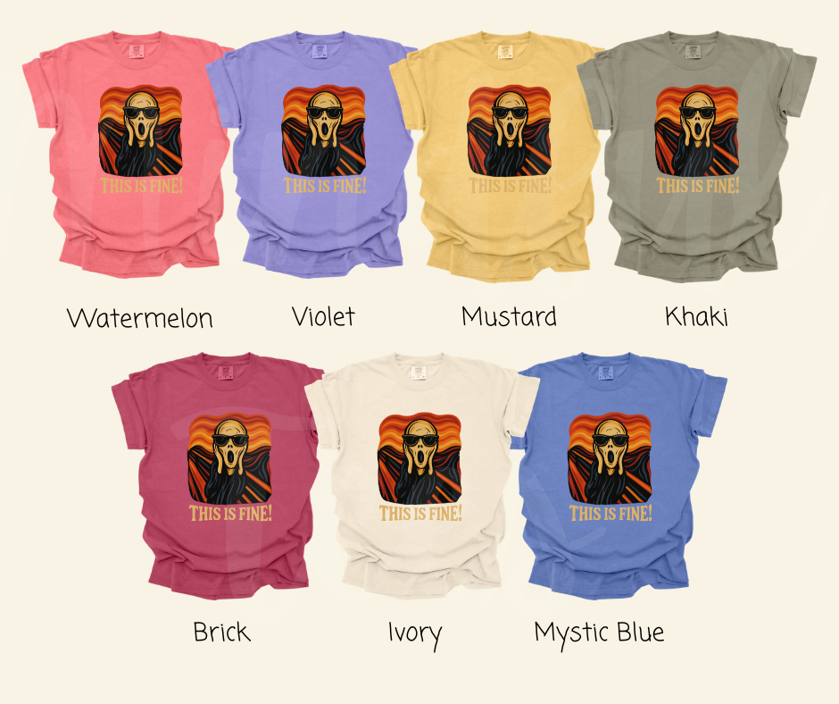 "This Is Fine" Sarcastic Design Unisex heavyweight t-shirt