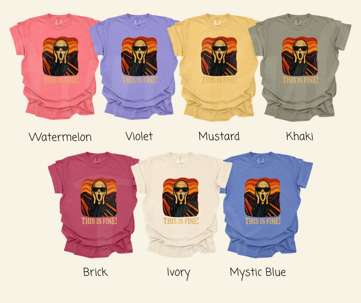 "This Is Fine" Sarcastic Design Unisex heavyweight t-shirt