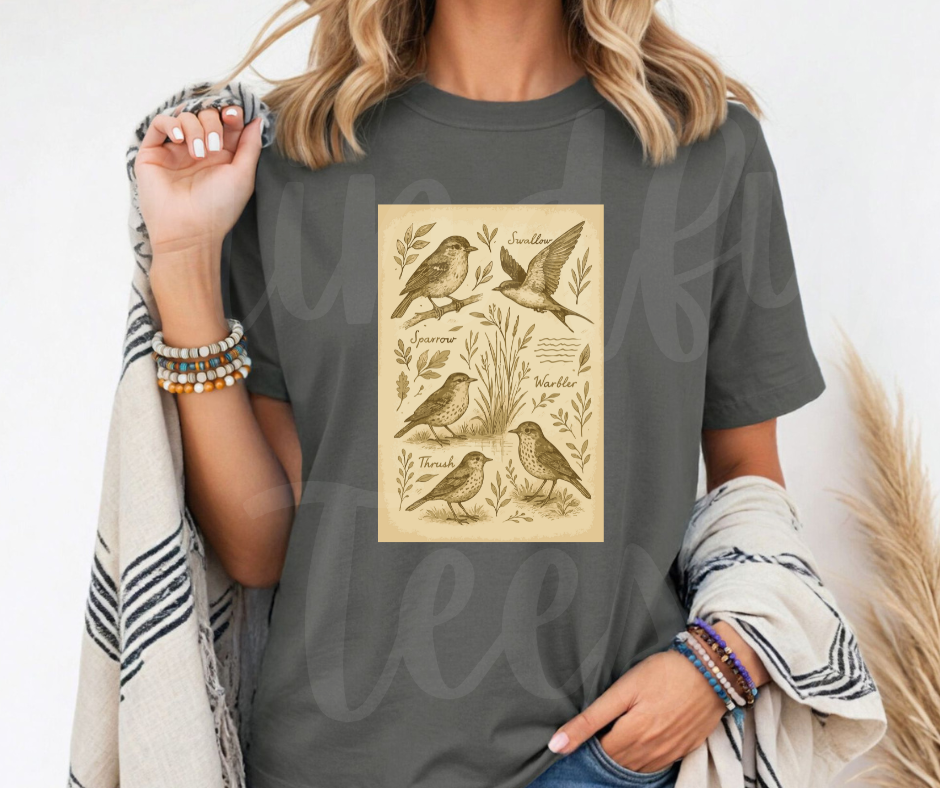 "Birdwatching Notebook" Birdwatching Design Birds and Nature Inspired Unisex heavyweight t-shirt