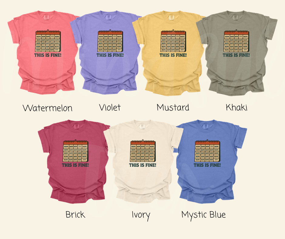 "This Is Fine" Sarcastic Design Unisex heavyweight t-shirt