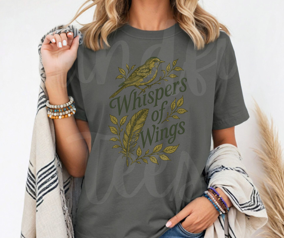 "Whispers of the Wings" Birdwatching Design Birds and Nature Inspired Unisex heavyweight t-shirt