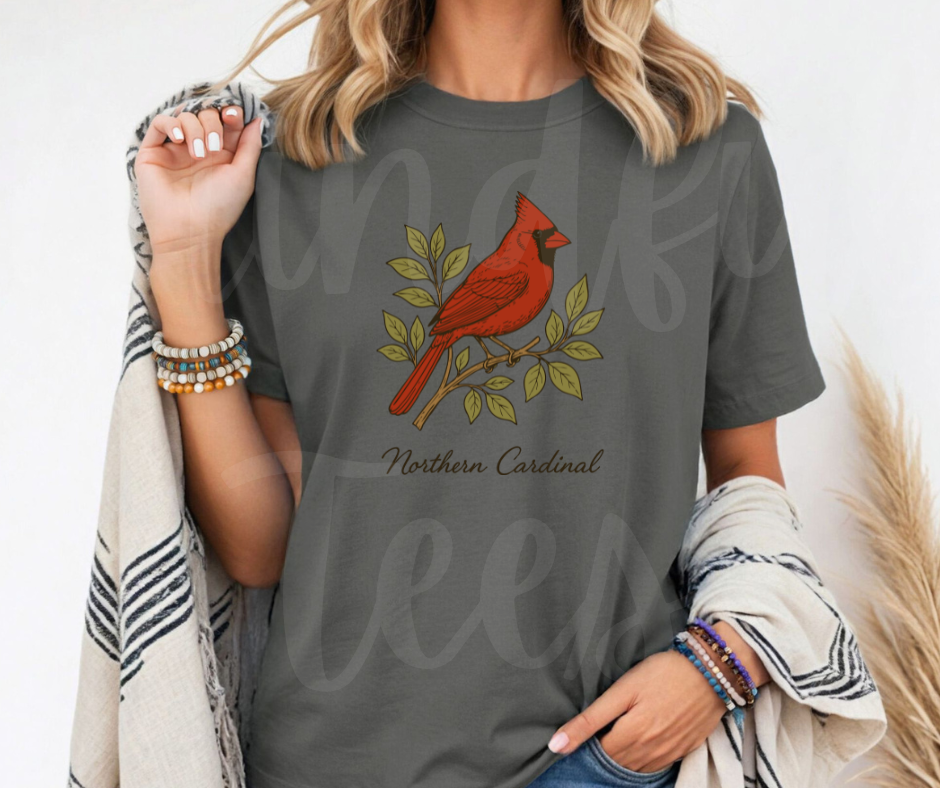"Northern Cardinal" Birdwatching Design Birds and Nature Inspired Unisex heavyweight t-shirt