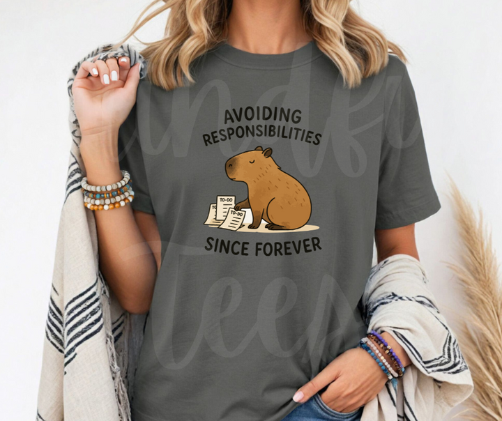 "Avoiding Resposibilities" Sarcastic Design Unisex heavyweight t-shirt