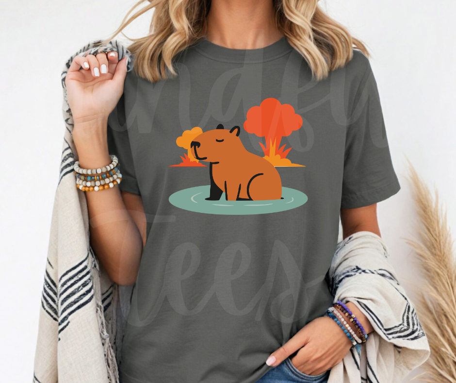 "Explosive Capybara" Sarcastic Design Unisex heavyweight t-shirt