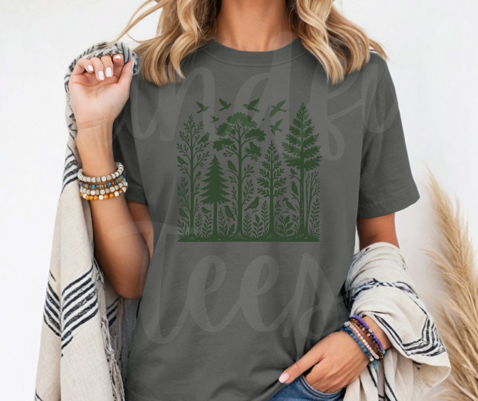 "Shadow of Nature" Birdwatching Design Birds and Nature Inspired Unisex heavyweight t-shirt