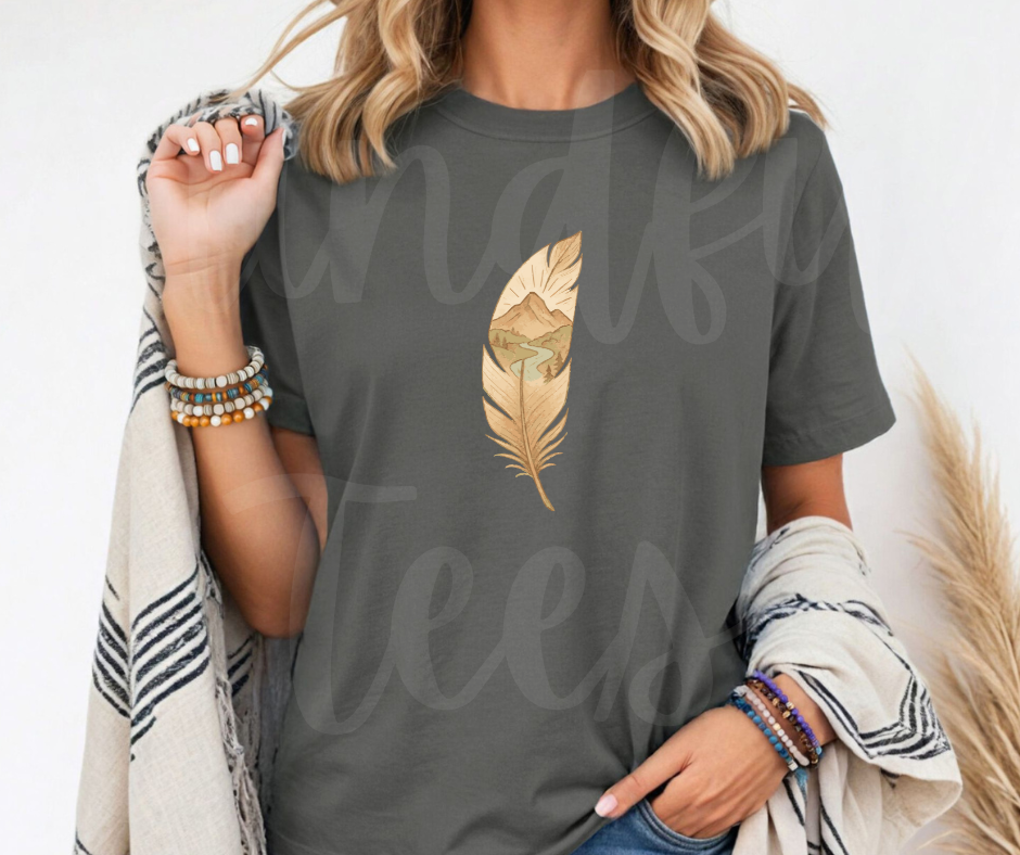 "The Feather" Birdwatching Design Birds and Nature Inspired Unisex heavyweight t-shirt