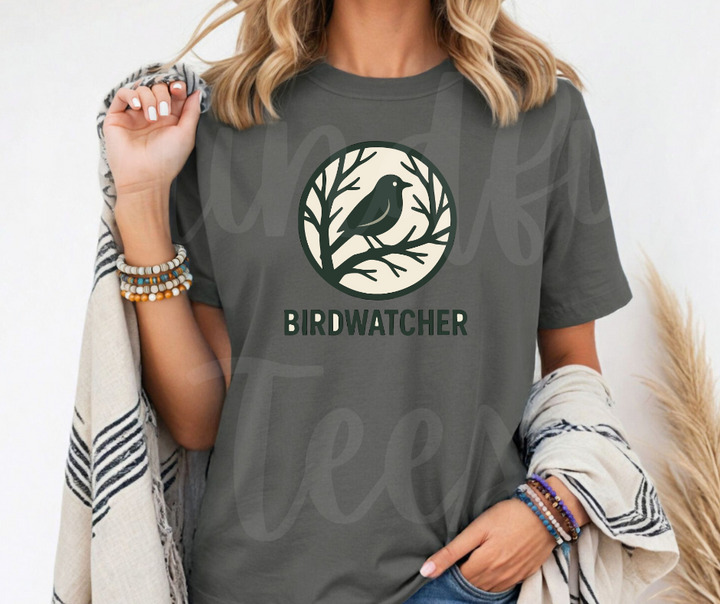 "Birdwatcher" Birdwatching Design Birds and Nature Inspired Unisex heavyweight t-shirt