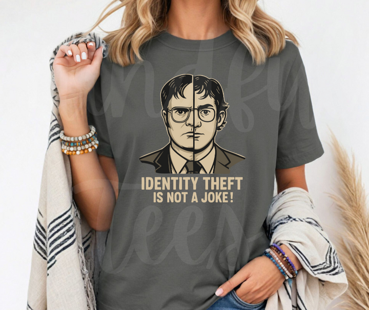 "Identity Theft" Sarcastic Design The Office Inspired Unisex heavyweight t-shirt