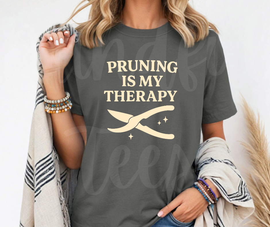 "Pruning Is My Therapy" Funny Plant Lover Tee Design Unisex heavyweight t-shirt