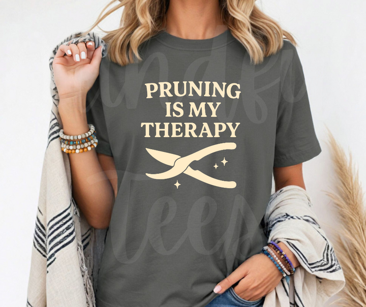 "Pruning Is My Therapy" Funny Plant Lover Tee Design Unisex heavyweight t-shirt