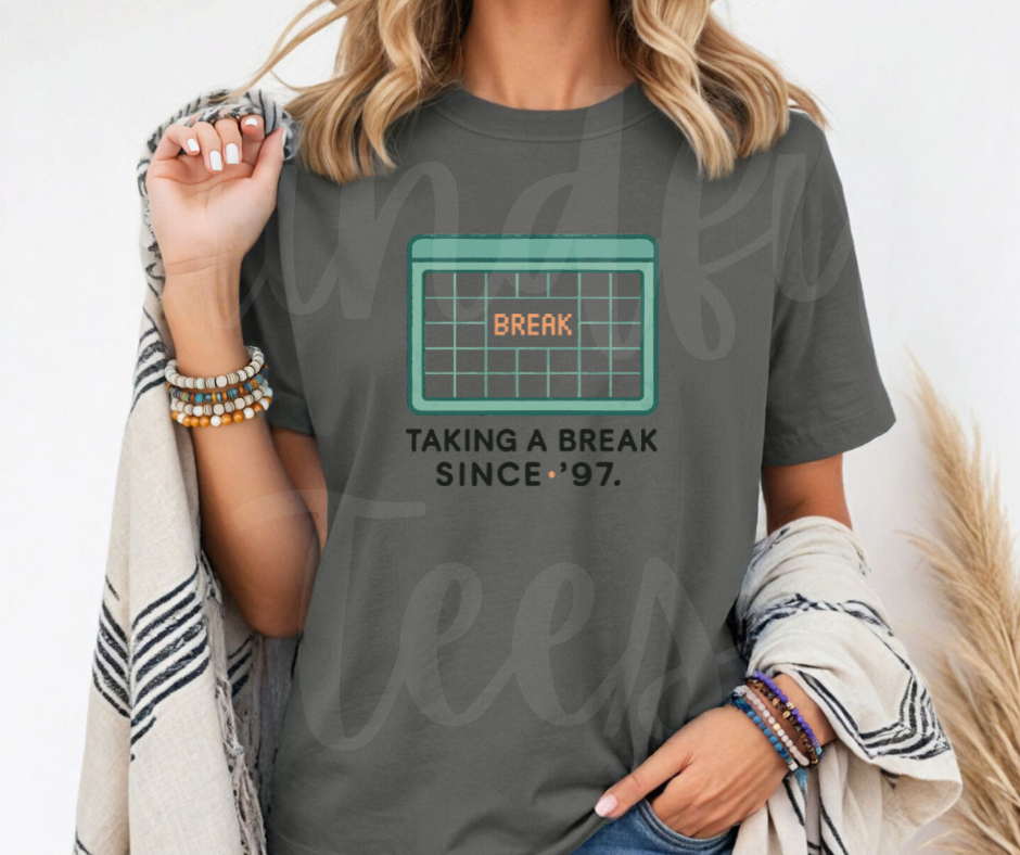 "Taking A Break" Sarcastic Design Friends Inspired Unisex heavyweight t-shirt
