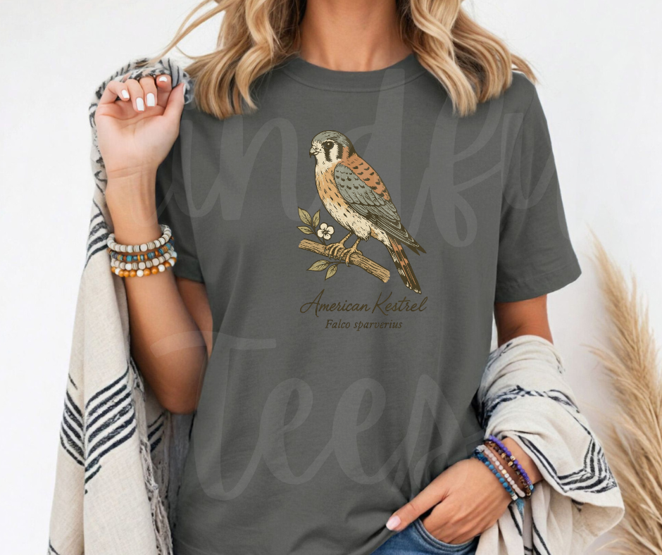 "American Kestrel" Birdwatching Design Birds and Nature Inspired Unisex heavyweight t-shirt