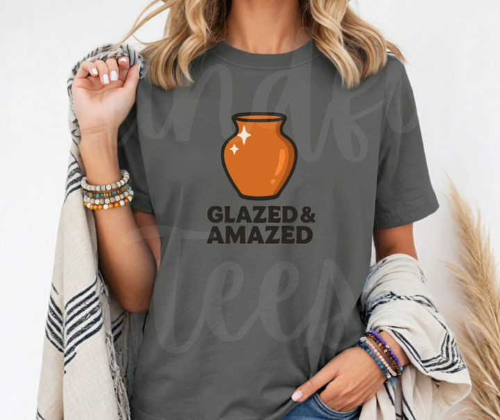 "Glazed & Amazed" Funny Design Pottery Clay Hobby Inspired Unisex heavyweight t-shirt