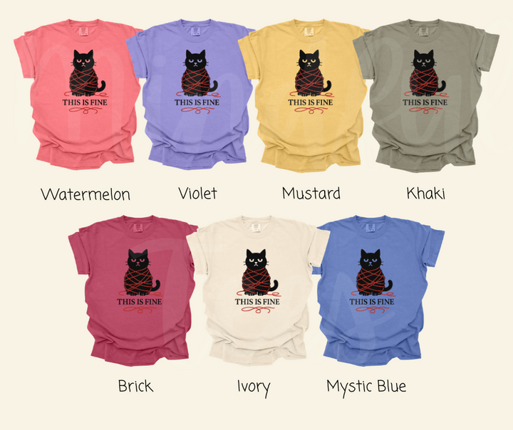 "This Is Fine" Sarcastic Design Unisex heavyweight t-shirt