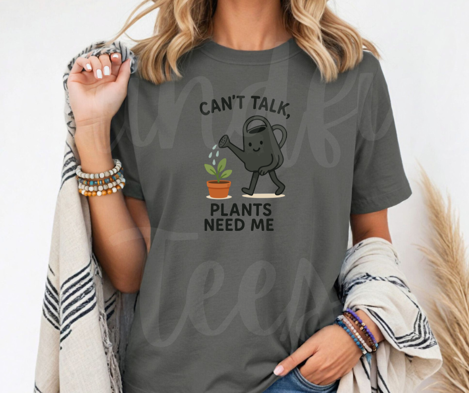 "Can't Talk" Funny Plant Lover Tee Design Unisex heavyweight t-shirt