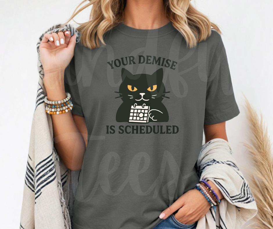 "Your Demise" Sarcastic Cat Design Unisex heavyweight t-shirt