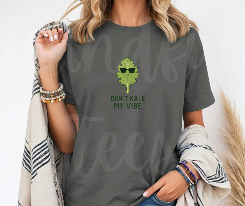 "Don't Kale My Vibe" Funny Plant Lover Tee Design Unisex heavyweight t-shirt