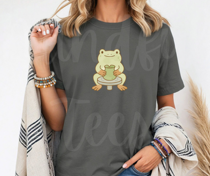"Cute Frog" Funny Design Pottery Clay Hobby Inspired Unisex heavyweight t-shirt