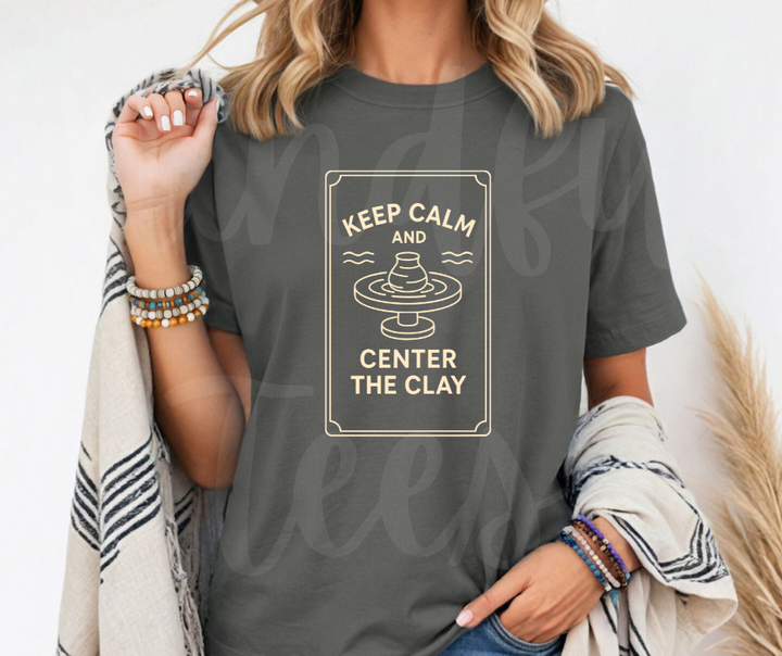 "Keep Calm" Funny Design Pottery Clay Hobby Inspired Unisex heavyweight t-shirt