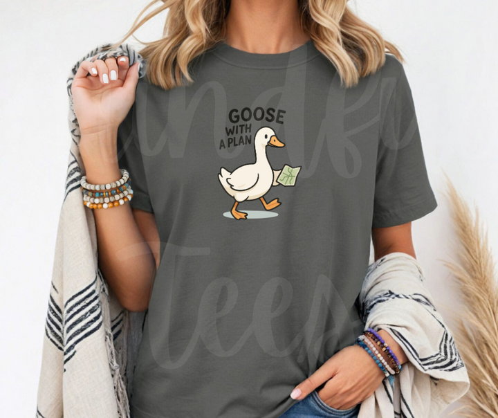 "Goose with a Plan" Sarcastic Design Unisex heavyweight t-shirt