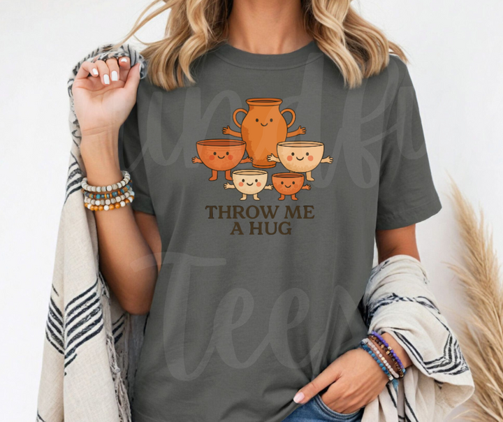 "Throw Me A Hug" Funny Design Pottery Clay Hobby Inspired Unisex heavyweight t-shirt
