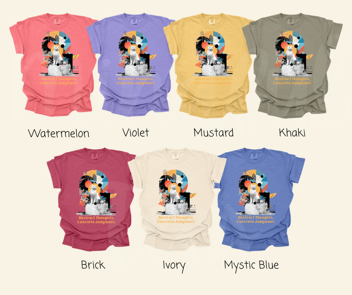 "Abstract Thoughts" Sarcastic Cat Design Unisex heavyweight t-shirt