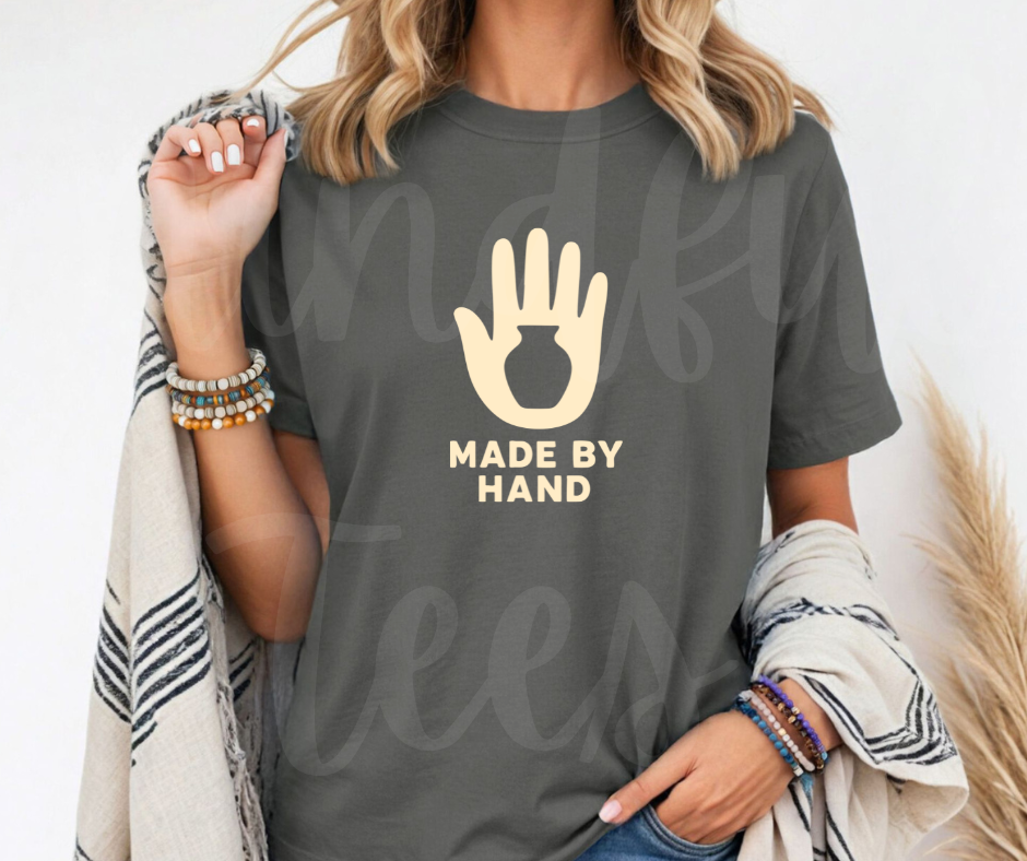 "Made By Hand" Funny Design Pottery Clay Hobby Inspired Unisex heavyweight t-shirt