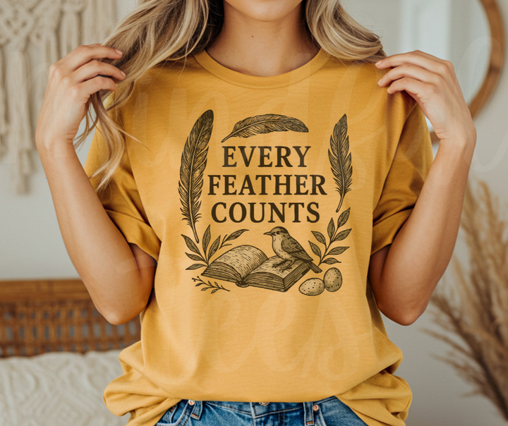 "Every Feather Counts" Birdwatching Design Birds and Nature Inspired Unisex heavyweight t-shirt