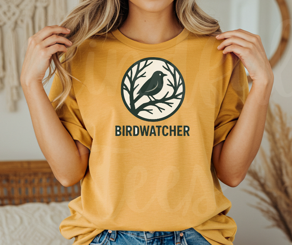 "Birdwatcher" Birdwatching Design Birds and Nature Inspired Unisex heavyweight t-shirt