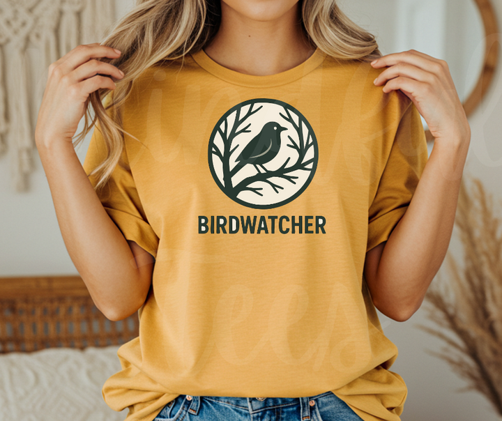 "Birdwatcher" Birdwatching Design Birds and Nature Inspired Unisex heavyweight t-shirt