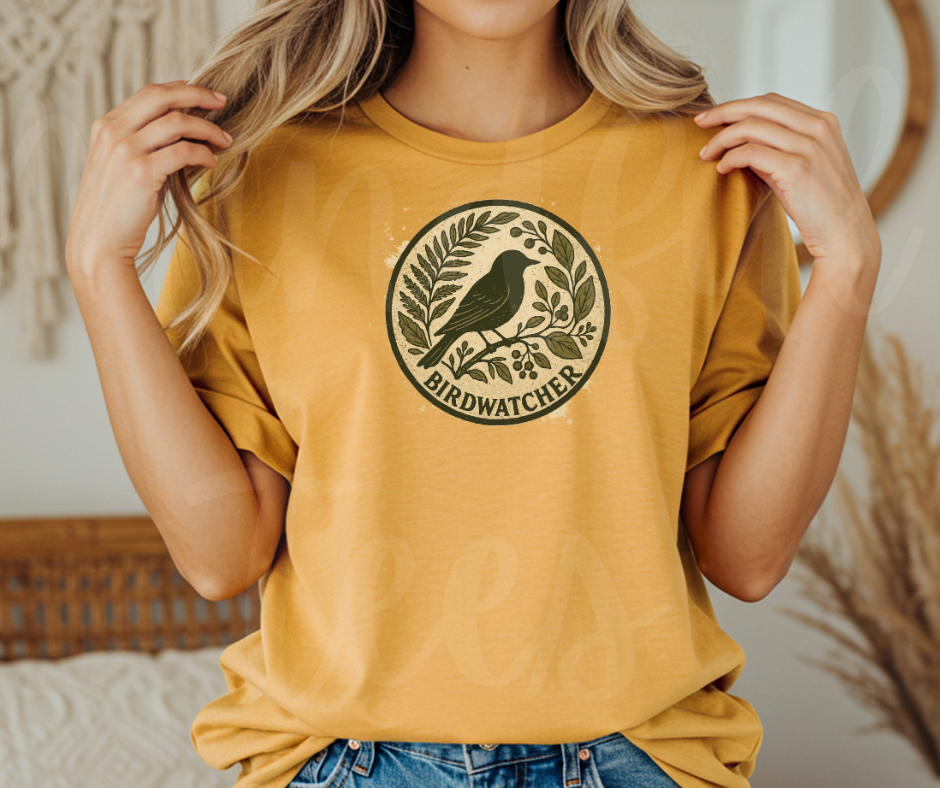 "Birdwatcher" Birdwatching Design Birds and Nature Inspired Unisex heavyweight t-shirt