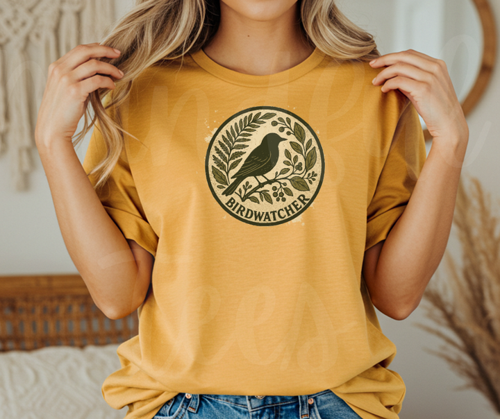 "Birdwatcher" Birdwatching Design Birds and Nature Inspired Unisex heavyweight t-shirt