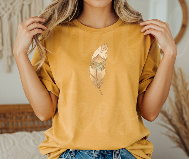 "The Feather" Birdwatching Design Birds and Nature Inspired Unisex heavyweight t-shirt