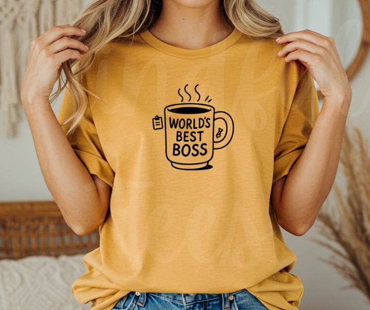"World's Best Boss" Sarcastic Design The Office Inspired Unisex heavyweight t-shirt