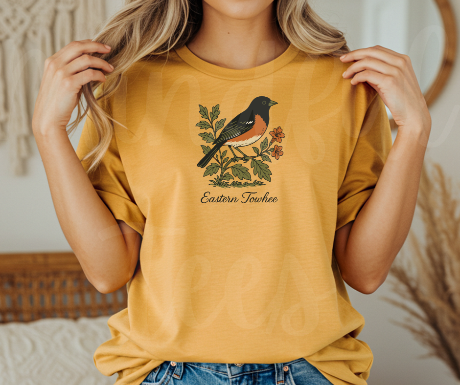"Eastern Towhee" Birdwatching Design Birds and Nature Inspired Unisex heavyweight t-shirt
