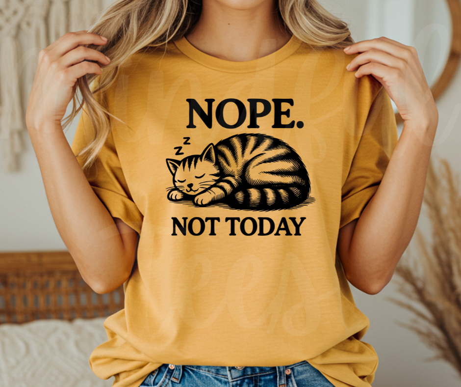 "Not Today" Sarcastic Cat Design Unisex heavyweight t-shirt