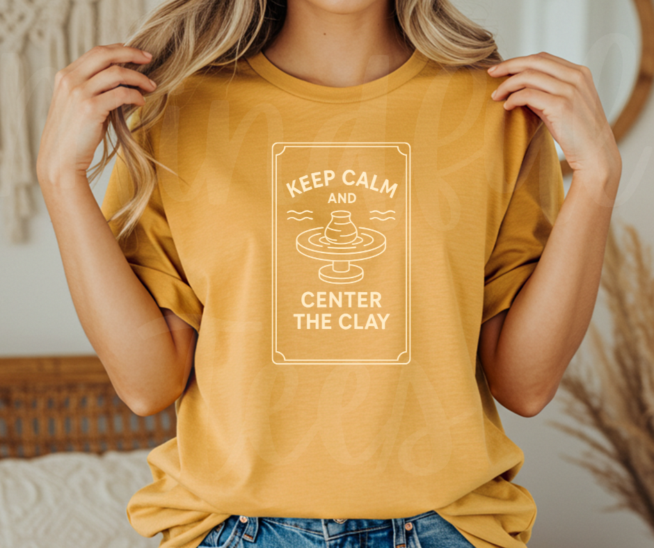 "Keep Calm" Funny Design Pottery Clay Hobby Inspired Unisex heavyweight t-shirt