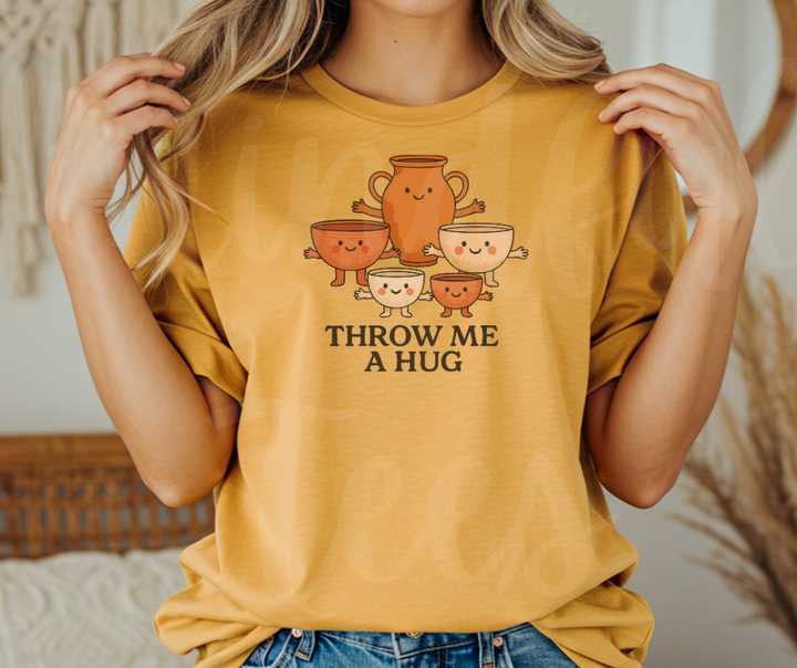 "Throw Me A Hug" Funny Design Pottery Clay Hobby Inspired Unisex heavyweight t-shirt