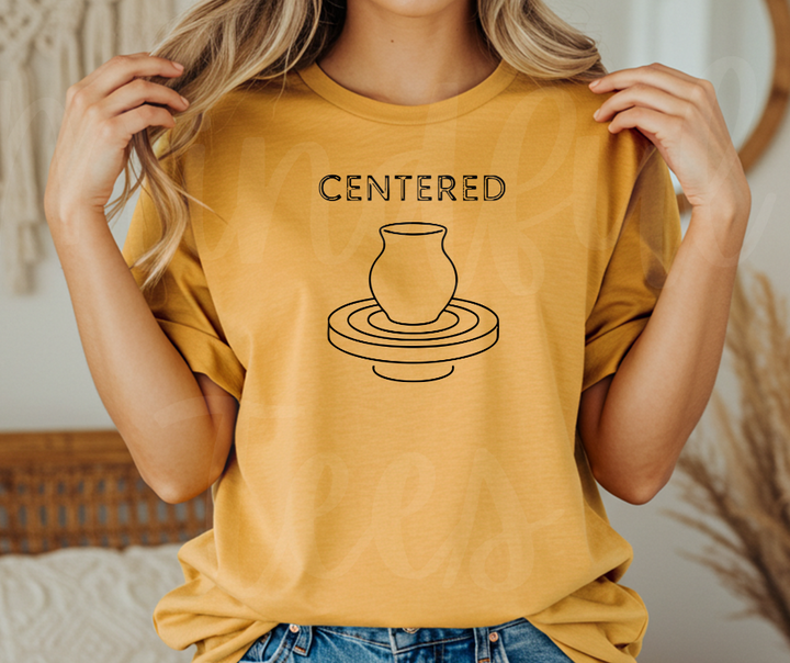 "Centered" Funny Design Pottery Clay Hobby Inspired Unisex heavyweight t-shirt