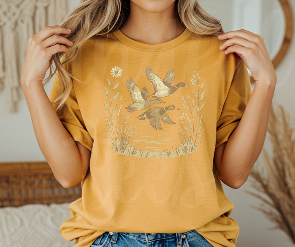 "Ducks" Birdwatching Design Birds and Nature Inspired Unisex heavyweight t-shirt