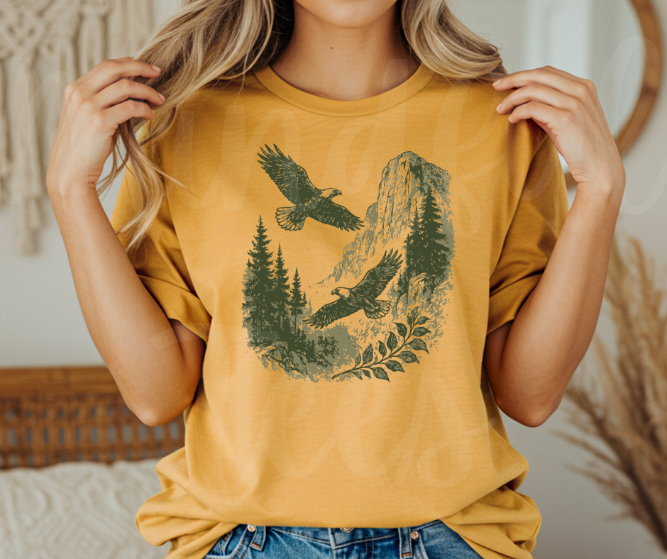 "Eagles" Birdwatching Design Birds and Nature Inspired Unisex heavyweight t-shirt