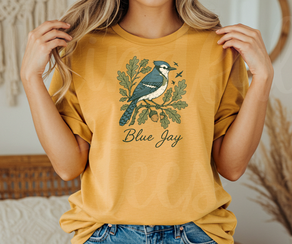 "Blue jay" Birdwatching Design Birds and Nature Inspired Unisex heavyweight t-shirt