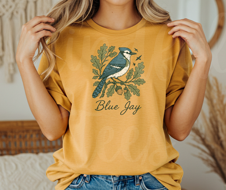 "Blue jay" Birdwatching Design Birds and Nature Inspired Unisex heavyweight t-shirt